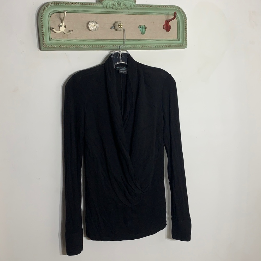 Vintage guess by Marciano drape v neck shirt bodysuit small